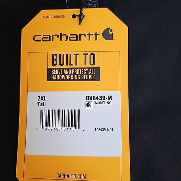 NWT Carhartt Rain Defender 2XL Tall Zip Up Relaxed Fit Softshell Vest BlK Vest - Picture 7 of 7